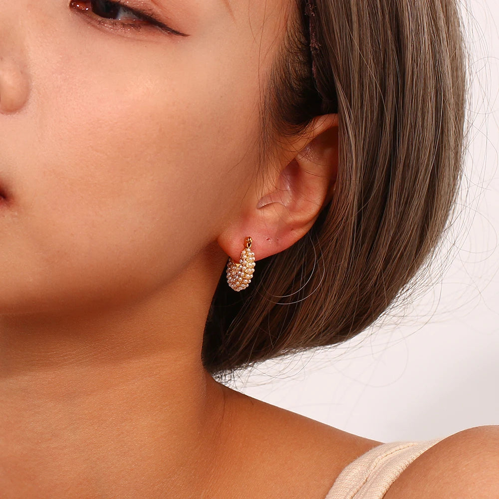 Pearl Hoop Earrings